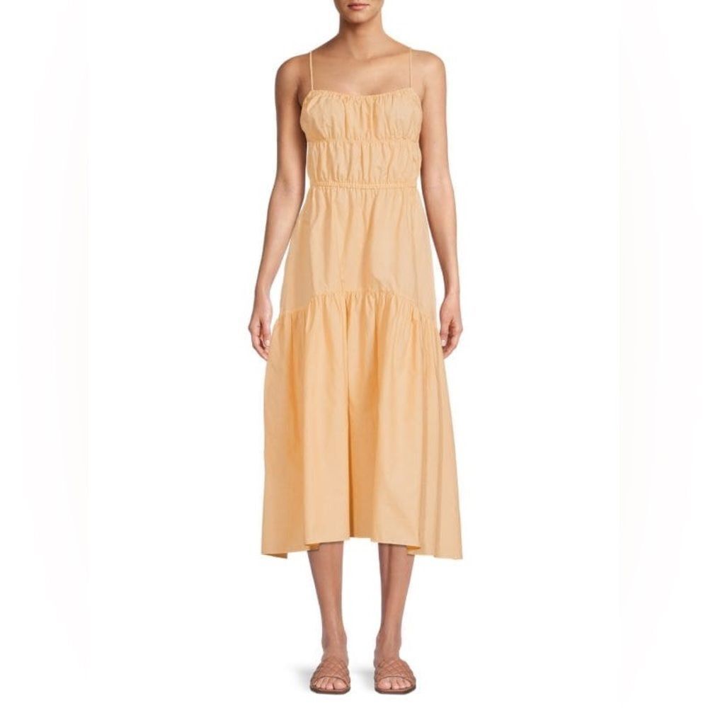 Vince Ruched Midi Cami Dress Small EUC